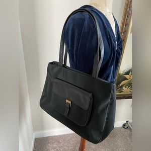 Ralph Lauren Black Tote Purse Gold hardware Double Handles